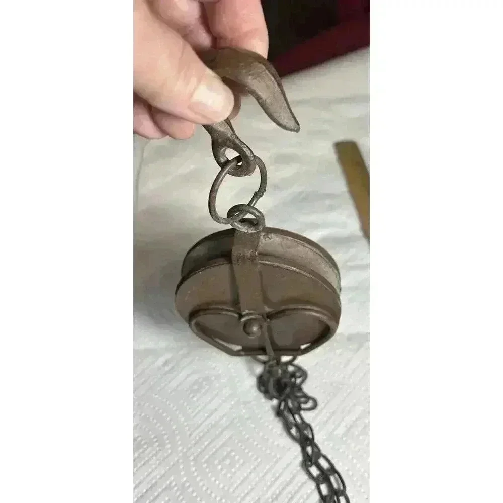 Metal pulley with hook Farmhouse Decor New